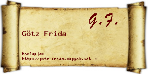 Götz Frida névjegykártya